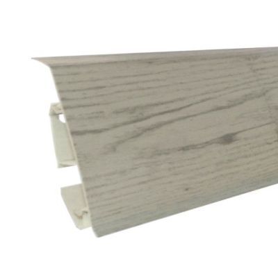 Plinta parchet PVC, cu canal cablu, EVO PP70-0-011, stejar alb, 2500 x 70 x 20 mm