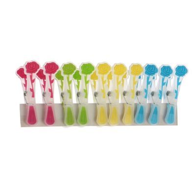 Carlige pentru rufe Maxi Flower, diverse culori, silicon, 10 buc / set