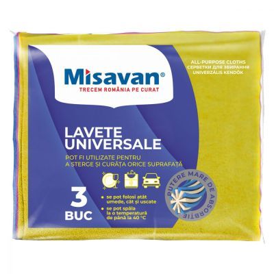 Laveta universala Misavan, 38*32cm, 3 buc/ set