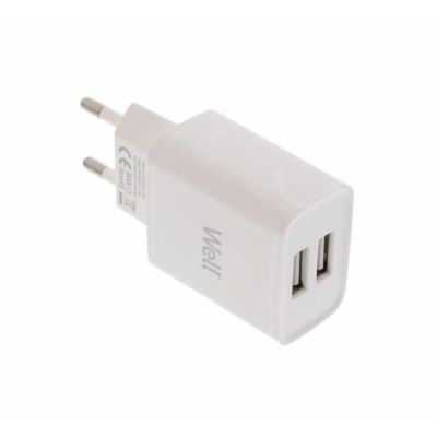 Alimentator USB 230V 2 iesiri 2.4A alb Well