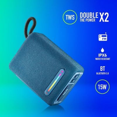 Boxa portabila bluetooth ngs roller furia 1, 15w, aux, tws, usb, ipX6 Albastru