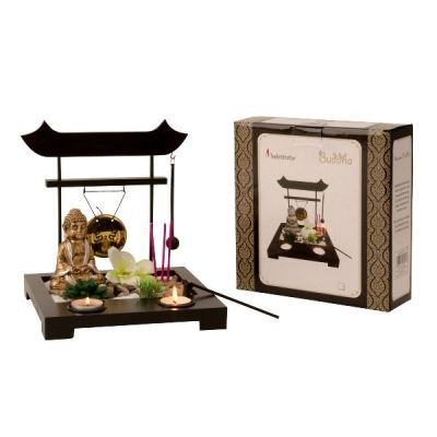 Buddhaset  ZEN Garden Gold FOR Tealight With Stones