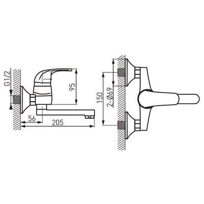 Bva3 baterie vasto perete spalator 15CM Cr