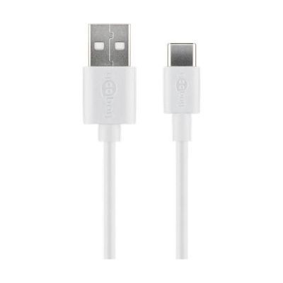 Cablu usb 2.0 a tata usb-c 1M alb Goobay