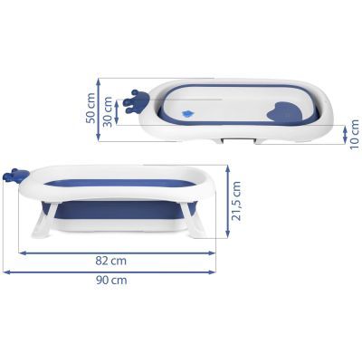 Cada de baie pentru bebelusi cu perna RK-280, alba si albastra 728001