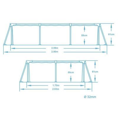 Piscina cu cadru  259 x 170 x 61 cm Bestway 56403n