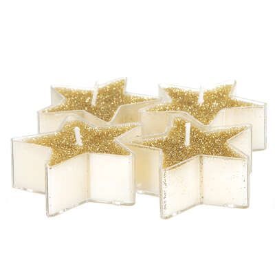 Candle chplat Star PAILX4 Gold 24G 128451or