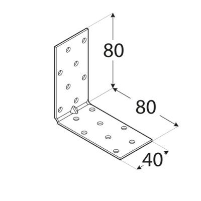 Coltar perforat, DOMAX, KM7-4107, 80X80X40X2 mm