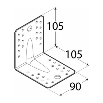 Coltar ranforsat, DOMAX, KP2-4022, 105X105X90X2.5mm