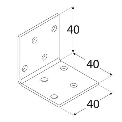 Coltar perforat, DOMAX, KM1-4101, 40X40X40X2mm