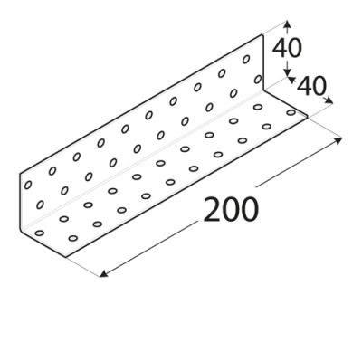 Coltar perforat, DOMAX, KM15-4115, 40X40X200X2mm