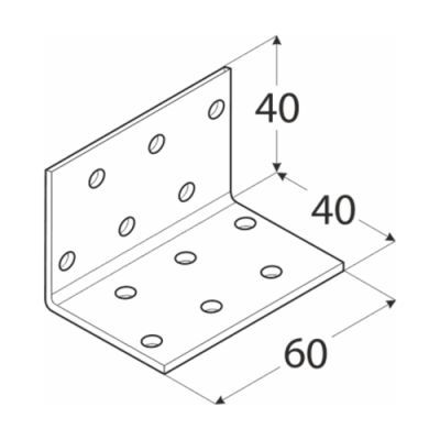 Coltar perforat, DOMAX, KM2-4102, 40X40X60X2mm