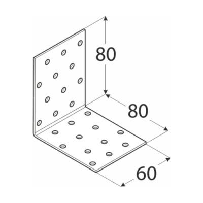 Coltar perforat, DOMAX, KM8-4108, 80X80X60X2mm