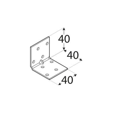 Coltar perforat ranforsat, DOMAX, KMP1-4131, 40X40X40X1.5mm