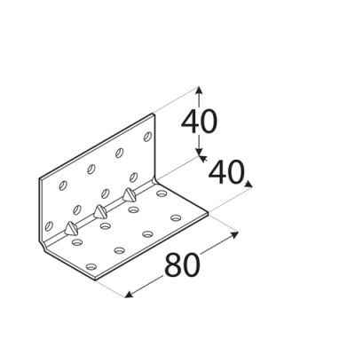 Coltar perforat ranforsat, DOMAX, KMP3-4133, 40X40X80X1.5mm