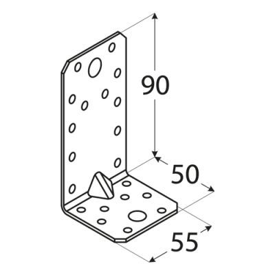 Coltar ranforsat, DOMAX, KP3-4023, 90X50X55X2.5mm