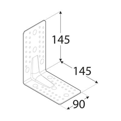 Coltar ranforsat, DOMAX, KP7-4027, 145X145X90X2.5mm