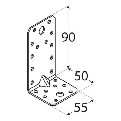 Coltar ranforsat, DOMAX, KPL3-4053, 90X50X55X2 mm