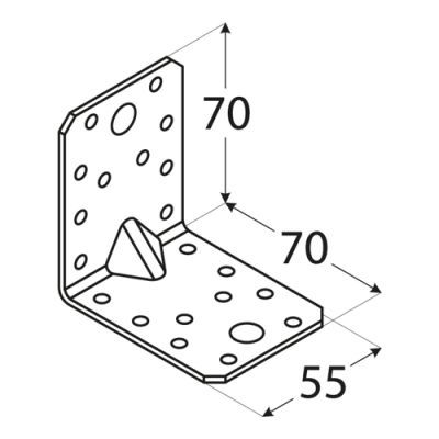 Coltar ranforsat, DOMAX, KPL4-4054, 70X70X55X2mm