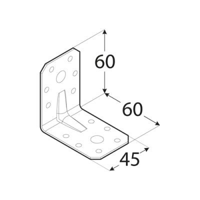 Coltar ranforsat, DOMAX, KPL6-4056, 60 X 60 X 45 X 2 mm