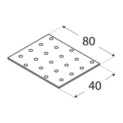 Placa perforata, DOMAX, PP1-4401, 80X40X2mm