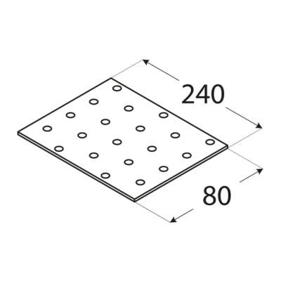 Placa perforata, DOMAX, PP10-4410, 240X80X2mm