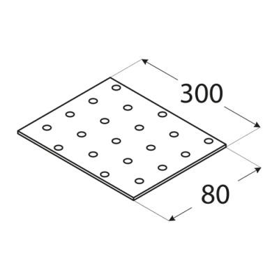 Placa perforata, DOMAX, PP11-4411, 300X80X2mm