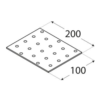 Placa perforata, DOMAX, PP12-4412, 200X100X2mm