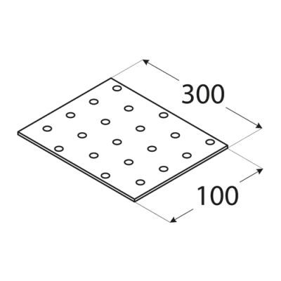 Placa perforata, DOMAX, PP15-4415, 300X100X2mm