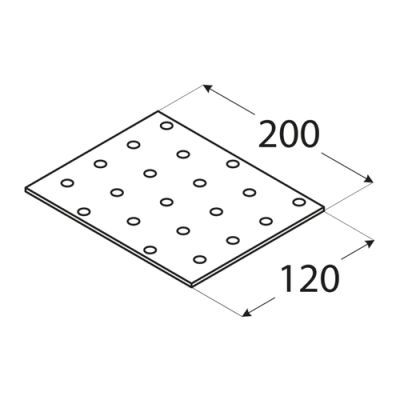 Placa perforata, DOMAX, PP 18-4418, 200X120X2mm