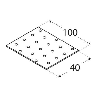 Placa perforata, DOMAX, PP2-4402, 100X40X2mm