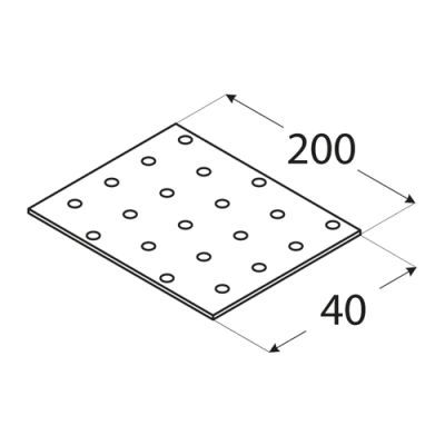 Placa perforata, DOMAX, PP28-4428, 40X200X2mm