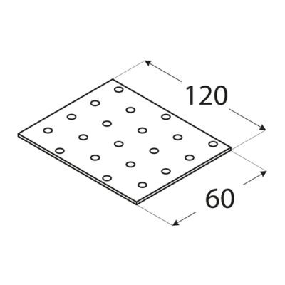 Placa perforata, DOMAX, PP29-4429, 60X120X2mm