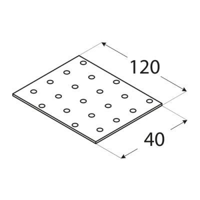 Placa perforata, DOMAX, PPL-4403, 120X40X2mm