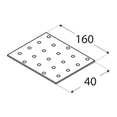 Placa perforata, DOMAX, PP4-4404, 160X40X2mm