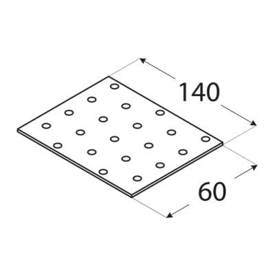 Placa perforata, DOMAX, PP5-4405, 140X60X2mm