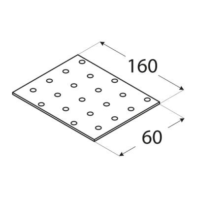 Placa perforata, DOMAX, PP6-4406, 160X60X2mm