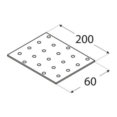 Placa perforata, DOMAX, PP7-4407, 200X60X2mm