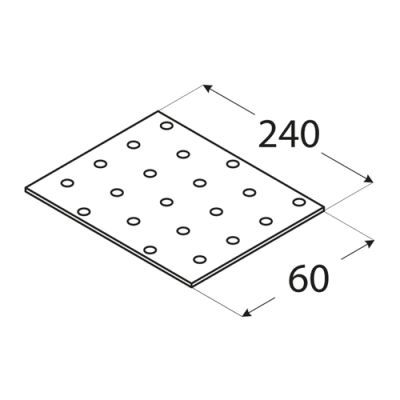 Placa perforata, DOMAX, PP8-4408, 240X60X2mm