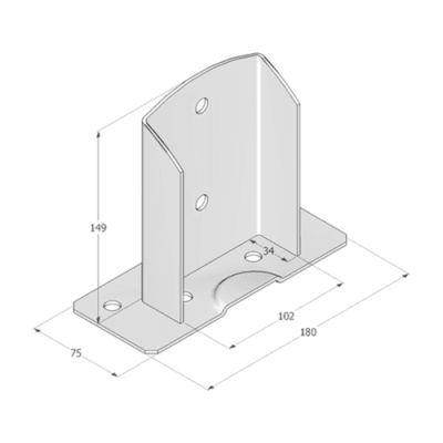 Suport stalp, DOMAX, PSD 100 -4935100, 102X150X2.5