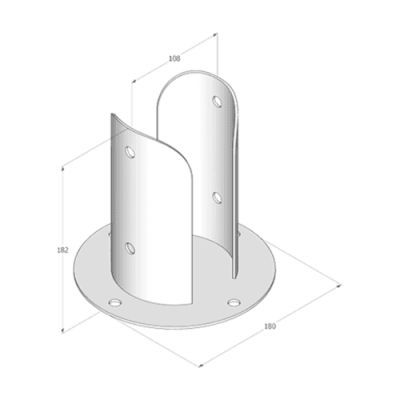 Suport stalp, DOMAX, PSPOD 100- 4850100, 102X180X2.5