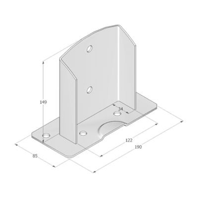 Suport stalp, DOMAX, PSD 120-4935120, 122X150X2.5