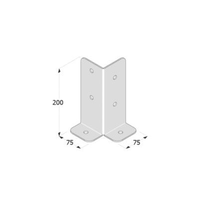 Suport stalp, DOMAX, PSB 75-4939075, 75X75X200X3