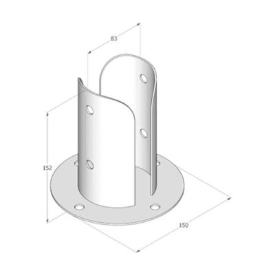 Suport stalp, DOMAX, PSPOD 80-4850080, 82X150X2.0