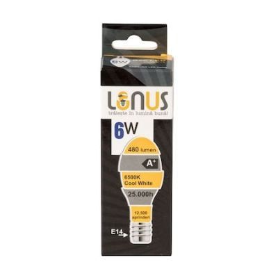 Bec lumanare LED Lunus 6W E27 6500K DLD C37 06r