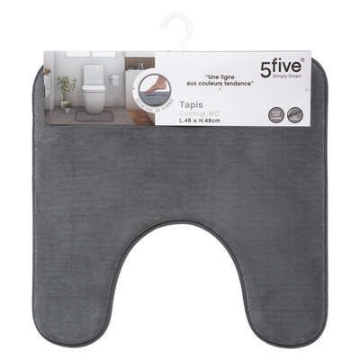 Covor contur wc, 48 x 48 cm ,100 % poliester, gri 140842h