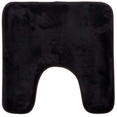 Covor contur wc, 48 x 48 cm, 100 % poliester, negru 140842j