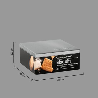 Cutie metalica pentru biscuiti cu detalii in relief 136305