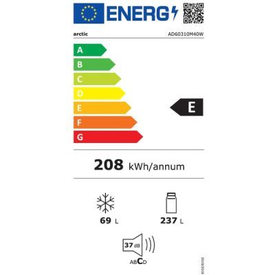 Frigider cu doua usi Arctic 306l clasa E garden fresh eco led H 175 alb