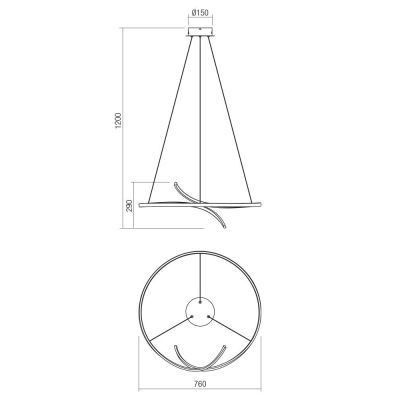 Corp iluminat suspensie LED Giro , 43W, lumina calda, alba